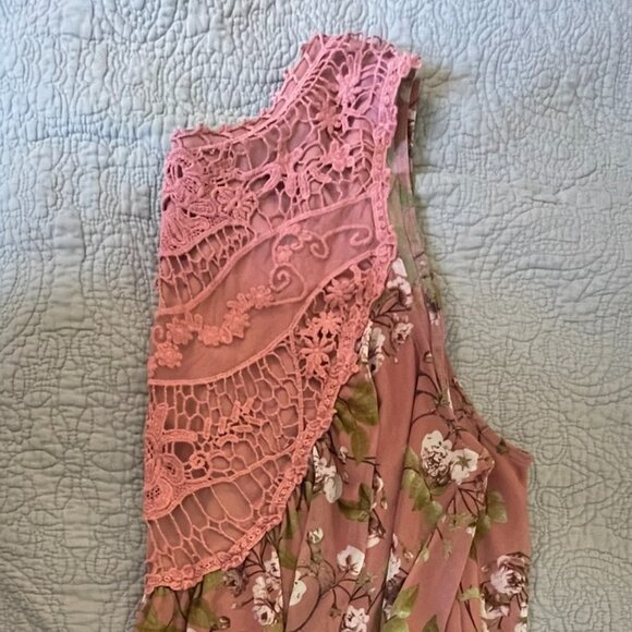 3X Indigo Thread Co. Crochet & Mesh Partially Lined Babydoll Sleeveless Top - Picture 6 of 14